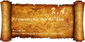 Krompaszky Aurélia névjegykártya
